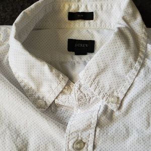 J. Crew pindot slim fit large secret wash shirt